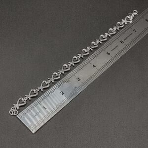 925 Silver Heart Charm Bracelet Vintage BOHO Retro Anniversary Birthday Gift NEW